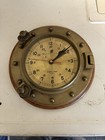 Ships Time Quartz Brass Porthole Maritime Yacht Boat Clock Untested