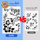 15 Pcs Flower Stencils For Painting  Butterfly Floral Stencils For Crafts Reusab
