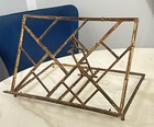Hollywood Regency Solid Bronze Bamboo Book Sheet Music Cookbook Stand Made Italy