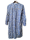 Lands  End Blue Snowman Dog Cotton Flannel Nightgown Gown Women s Size Medium