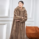 2025 New Mink Fur Long Coat Womens Luxury Mink Fur Hooded Thicken Warm Jackets