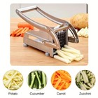 Stainless Steel Potato French Fry Cutter Vegetable Food Chopper Slicer 2 Blades