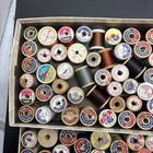 Vtg Lot Of 237 Sewing Spools Original Thread Various Brands Mix Wood And Plastic