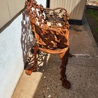 Antique vintage Victorian Heavy Cast Iron Garden Patio Bench Chair Grapes Vine