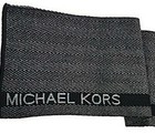 Nwt Michael Kors Muffler   Beanie Set Black Silver Metallic Zig Zag Msrp  98 00