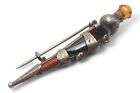 Antique Scottish Silver Agate Citrine Dirk   Dagger Shaped Brooch C1880 