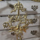 Hollywood French Louis Xvi Empire Style Ornate Brass Fireplace Screen