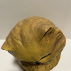 Vtg Persian Ceramic Cat 10  Sitting Statue Tongue Out Hollow Sassy Kitty Yellow
