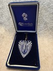 Vtg Waterford Crystal Heart Pendant Signed 925 Sterling Silver Chain
