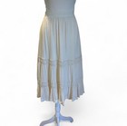Cream Midi Skirt  Size 4  Small Elastic Waist 28    Length 29   