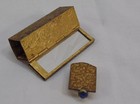 Vintage Italian Gilded Gold Enameled Engraved Lipstick Case Holder W mirror 