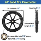 2 Set 20  Flat Free Tire   Wheel For Rubbermaid Wheelbarrow Garden Yard Cart