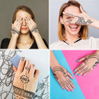 Henna Tattoo Stencil Kit 18 Sheets 97 Pcs Glitter For Body Art Mehndi Designs