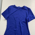 Gobles Womens Blue Wear O-neck Short Sleeve Back Zipper Bodycon Romper Large