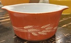 Pyrex Golden Autumn Harvest Casserole Bowls Wheat - Nesting - Set Of 2