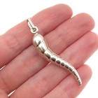 925 Sterling Silver Vintage Italian Horn Cornicello Charm Pendant