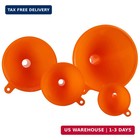 Oil Funnel Set  orange  4-pack  - Plastic Funnels For Automotive Use - Funnels F