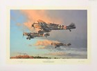 Hunters At Dawn By Robert Taylor Aviation Art Signed By Wwii Luftwaffe Aces
