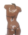 New Rhinestone Exotic Pole Dancer Costume 2 Piece V Back Thong Bikini  A  b Cup 