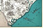 1930s Antique South Carolina State Map Rare Animated Picture Map Blu 1064