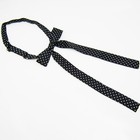 Women Long Wedding Banquet Polka Dots Adjustable Bow Tie Necktie  black white 