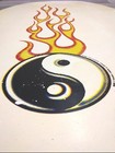 Vintage 1990s Skimboard 32  X 21  Yin-yang Flames George J Marshall Beach Board 