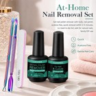 Nail Gel Polish Remover Cuticle Oil Care Set Rainbow Metal Cuticle Pushers Doubl