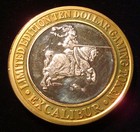 Vintage Excalibur  10 Casino  999 Fine Silver Strike Las Vegas Nevada