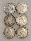 Newfoundland Silver 50c Lot 6 Coins  1882-h To 1917 Victoria Edward Vii George V