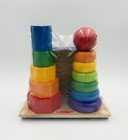 Melissa   Doug Double Rainbow Stacker Wooden Educational Toy 12 Pieces New