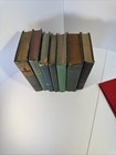 Lot Of 7 Antique Vintage Books - Shelf Decor - Farmhouse Cottagecore Blue Green 