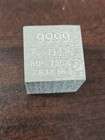1 Inch Indium Metal Cube 121grams 99 995  Engraved Periodic Table 