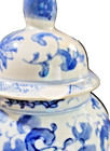 Vintage Blue White Porcelain Ginger Jar W lid  Canton Collection Chinoiserie Dec