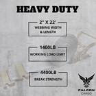 8pk Falcon Cargo 2  X 22  E-track Ratchet Straps - 1460lb Wll - Heavy Duty