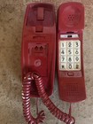 Vintage Trimline Corded Phone Touch Tone Push Button Telephone Red