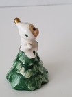 1959 Holt Howard Porcelain Christmas Pixie Dotted Elf Girl Tree Bell - Damaged