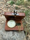 Vintage Antique Maritime Brass Pocket Watch Victoria London Gift With Wooden Box