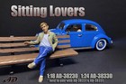 Sitting Lovers Blue Green Figure I American Diorama 1 24 2 75  Guy Man Figure