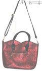 Large Bling Red W black Croc Pattern Patent Leather Strap Handles Shoulder Bag