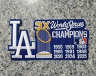 Large La Dodgers 9x World Champions Patch  Embroidered  Iron On Backing  5 5 x3 