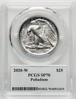 2020-w Palladium Eagle 1 Oz Burnished Non Designation Pcgs Ms70