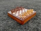 Indian Wooden Drawer Chess Board 12 x12  Inch With Magnetic Chess Pieces Set
