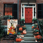 Happy Thanksgiving Garden Flag 12x18in Seasonal Garden Flag Turkey Fall Autumn