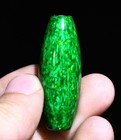 4cm Old Chinese Dynasty Green Jade Carved Fengshui Dzi Bead Amulet Pendant