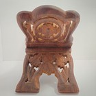 Vintage Wood Book Holder Folding Stand Hand Carved Leaves- Book  Bible  Cookbook