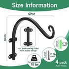 4 Pack 12inch Plant Hanger  Sturdy Hanging Plant Bracket Hooks Outdoor  Bird    