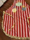 Coton Colors Christmas Apron Striped Embroidered Ornament Patches Ruffles