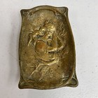 Antique Lady And Cherub Decorative Heavy Bronze Dish Tray