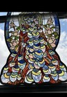Local Pick Up Only Peacock roses Stained Glass Window Panel 38    Tall 20 1 2   wide