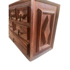 Antique 6 Drawer Wood Apothecary Watchmaker Chest Jewelry Cabinet Vtg